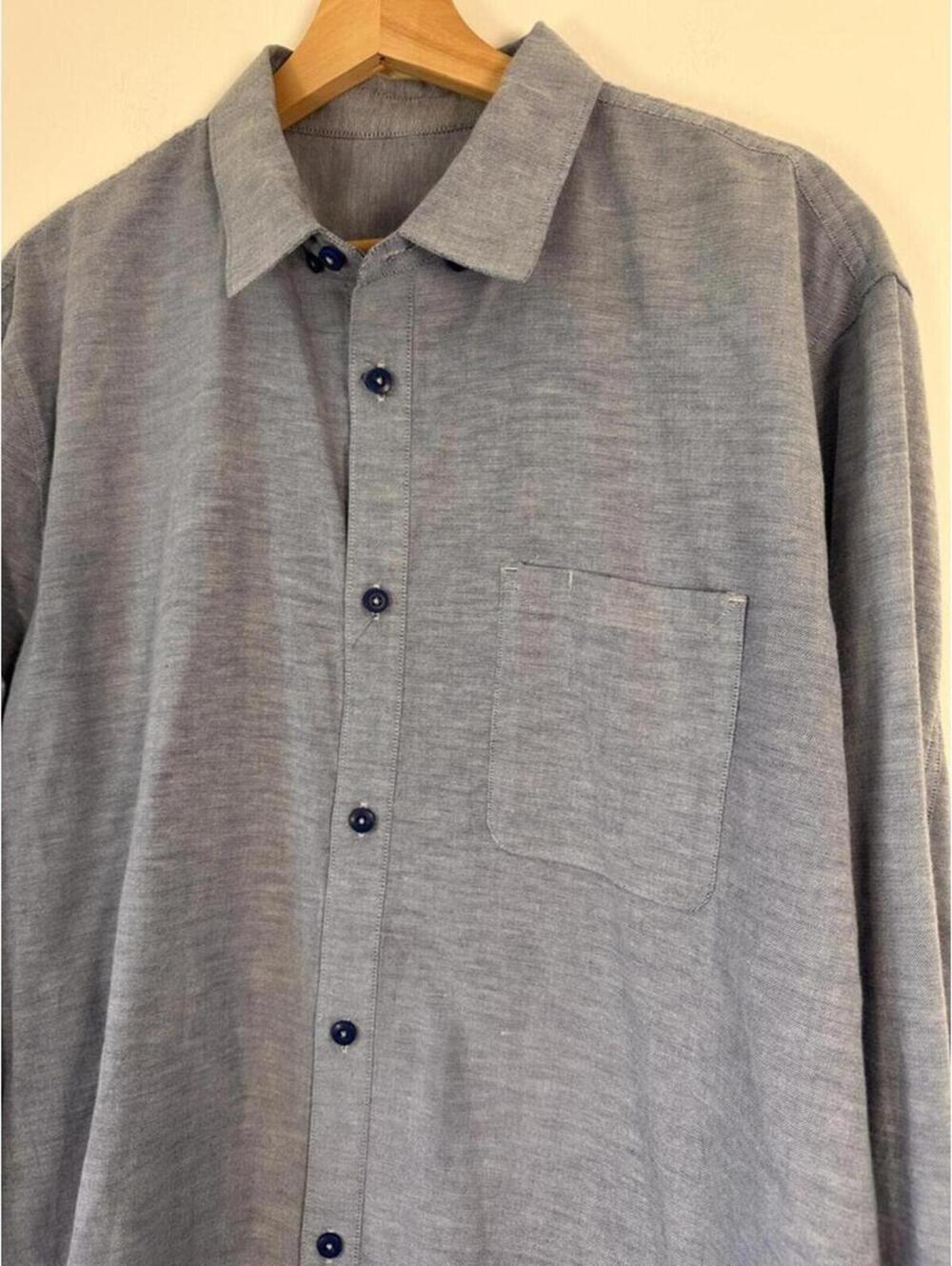 Lululemon Dress Shirt Mens Blue Commission Oxford Stretch Button Down Commuter L
